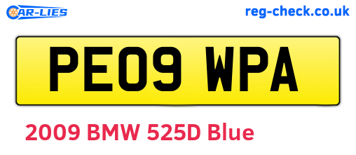 PE09WPA are the vehicle registration plates.