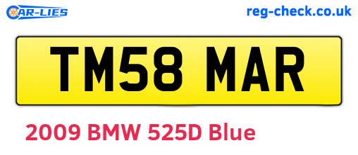 TM58MAR are the vehicle registration plates.