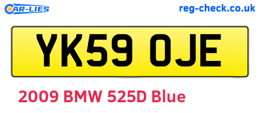 YK59OJE are the vehicle registration plates.