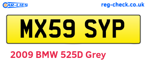 MX59SYP are the vehicle registration plates.