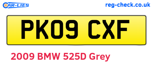 PK09CXF are the vehicle registration plates.