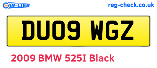 DU09WGZ are the vehicle registration plates.