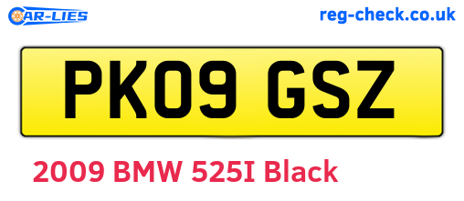 PK09GSZ are the vehicle registration plates.