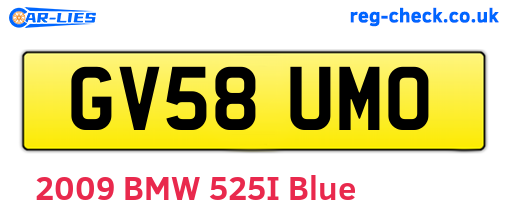 GV58UMO are the vehicle registration plates.