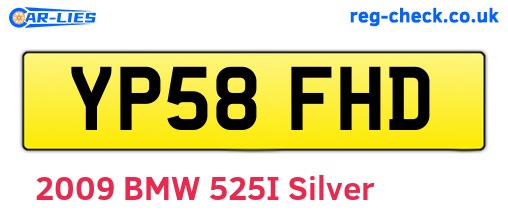 YP58FHD are the vehicle registration plates.