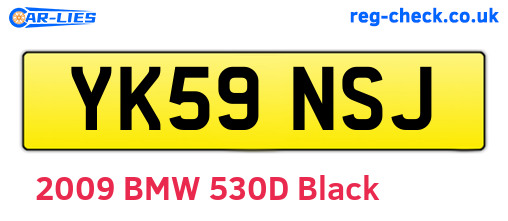 YK59NSJ are the vehicle registration plates.