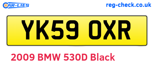 YK59OXR are the vehicle registration plates.