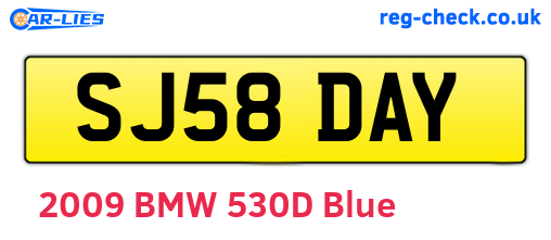 SJ58DAY are the vehicle registration plates.