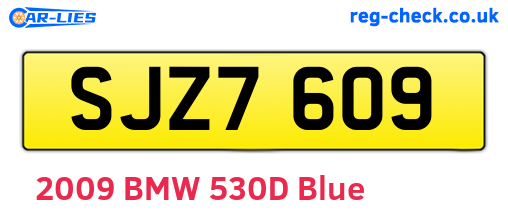 SJZ7609 are the vehicle registration plates.