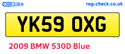 YK59OXG are the vehicle registration plates.