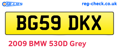 BG59DKX are the vehicle registration plates.