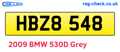 HBZ8548 are the vehicle registration plates.