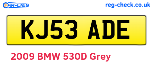 KJ53ADE are the vehicle registration plates.
