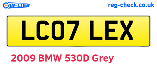 LC07LEX are the vehicle registration plates.