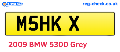 M5HKX are the vehicle registration plates.