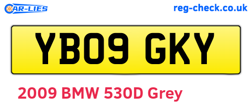 YB09GKY are the vehicle registration plates.