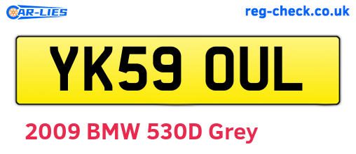 YK59OUL are the vehicle registration plates.