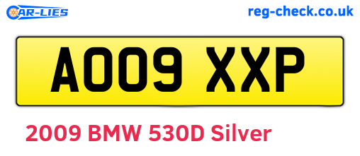 AO09XXP are the vehicle registration plates.