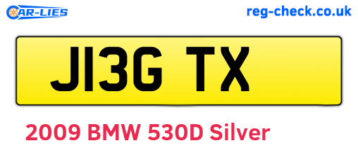 J13GTX are the vehicle registration plates.