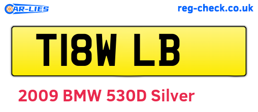 T18WLB are the vehicle registration plates.