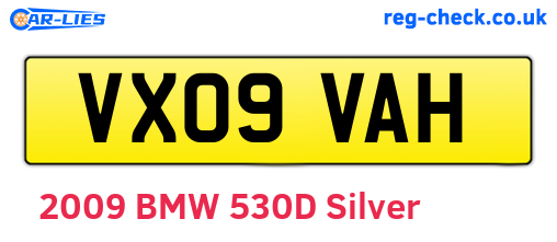 VX09VAH are the vehicle registration plates.
