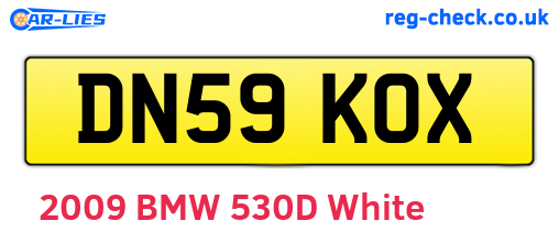 DN59KOX are the vehicle registration plates.