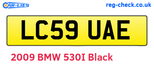 LC59UAE are the vehicle registration plates.