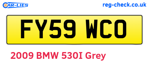 FY59WCO are the vehicle registration plates.