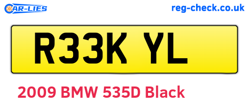 R33KYL are the vehicle registration plates.