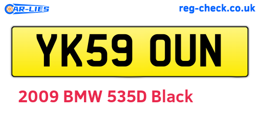YK59OUN are the vehicle registration plates.