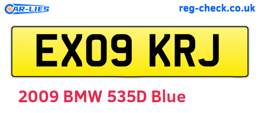 EX09KRJ are the vehicle registration plates.