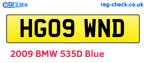 HG09WND are the vehicle registration plates.