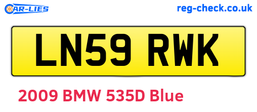 LN59RWK are the vehicle registration plates.