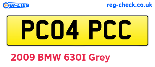 PC04PCC are the vehicle registration plates.