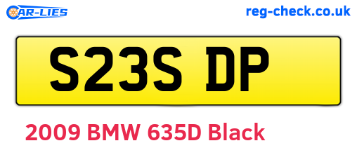S23SDP are the vehicle registration plates.