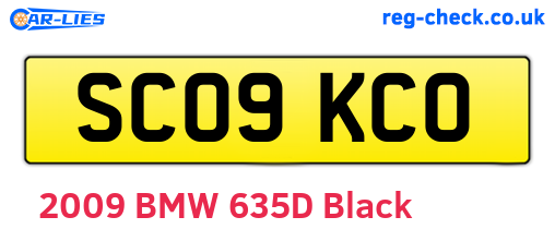 SC09KCO are the vehicle registration plates.