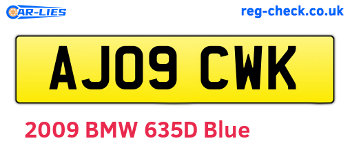 AJ09CWK are the vehicle registration plates.