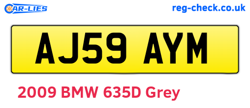 AJ59AYM are the vehicle registration plates.