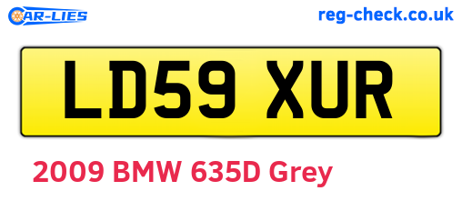 LD59XUR are the vehicle registration plates.
