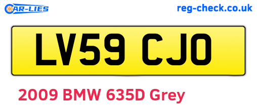 LV59CJO are the vehicle registration plates.