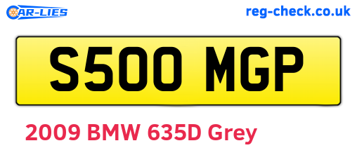 S500MGP are the vehicle registration plates.