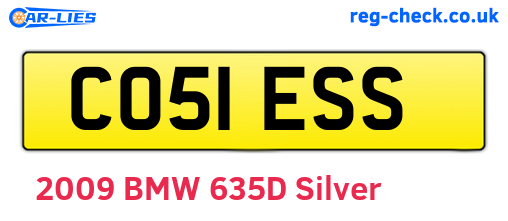 CO51ESS are the vehicle registration plates.