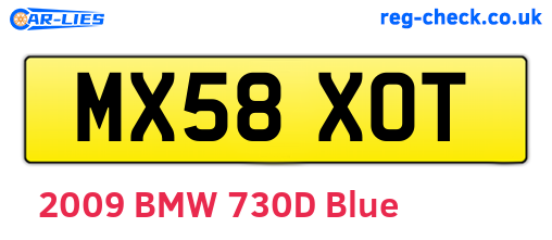 MX58XOT are the vehicle registration plates.