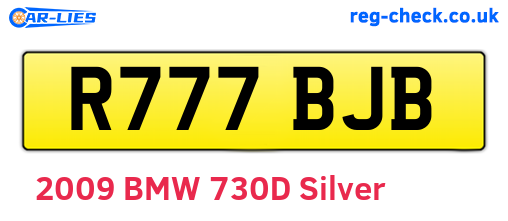 R777BJB are the vehicle registration plates.