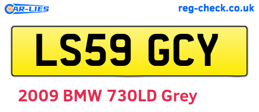 LS59GCY are the vehicle registration plates.