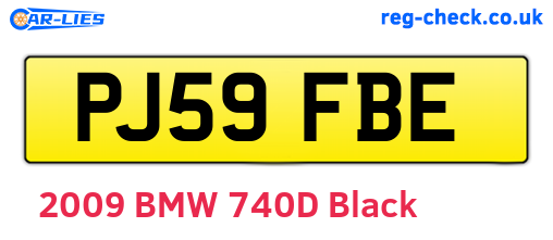 PJ59FBE are the vehicle registration plates.