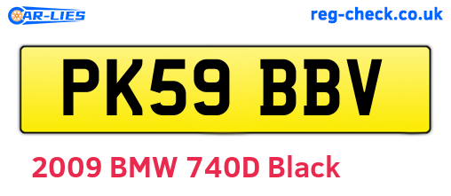 PK59BBV are the vehicle registration plates.