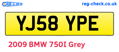 YJ58YPE are the vehicle registration plates.