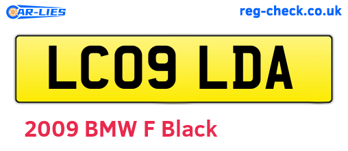 LC09LDA are the vehicle registration plates.