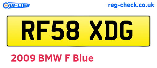RF58XDG are the vehicle registration plates.